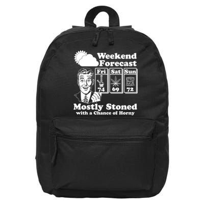 Weekend Forecast Mostly Stone With A Chance of Horny Vintage Retro 16 in Basic Backpack