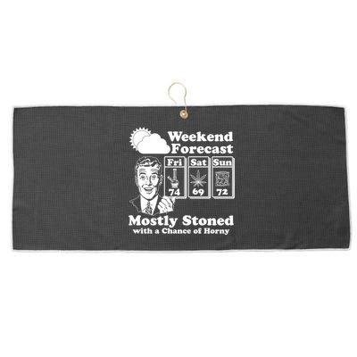 Weekend Forecast Mostly Stone With A Chance of Horny Vintage Retro Large Microfiber Waffle Golf Towel