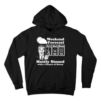 Weekend Forecast Mostly Stone With A Chance of Horny Vintage Retro Tall Hoodie