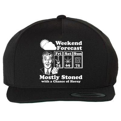 Weekend Forecast Mostly Stone With A Chance of Horny Vintage Retro Wool Snapback Cap