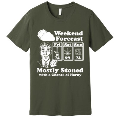 Weekend Forecast Mostly Stone With A Chance of Horny Vintage Retro Premium T-Shirt