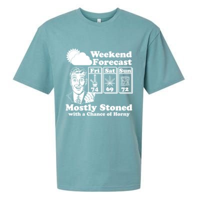 Weekend Forecast Mostly Stone With A Chance of Horny Vintage Retro Sueded Cloud Jersey T-Shirt