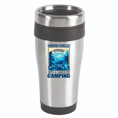 Weekend Forecast Offroading Chance Of Camping 16oz Travel Tumbler