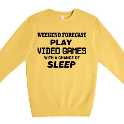 Weekend Forecast Play Video Games Premium Crewneck Sweatshirt