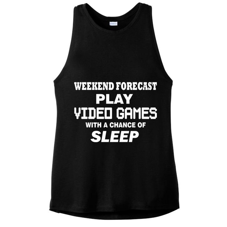 Weekend Forecast Play Video Games Ladies PosiCharge Tri-Blend Wicking Tank