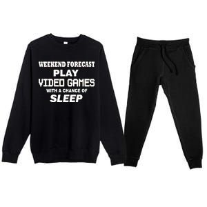 Weekend Forecast Play Video Games Premium Crewneck Sweatsuit Set