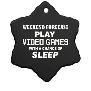 Weekend Forecast Play Video Games Ceramic Star Ornament