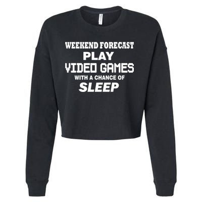 Weekend Forecast Play Video Games Cropped Pullover Crew