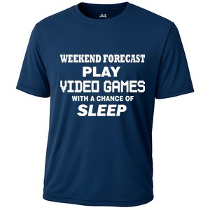 Weekend Forecast Play Video Games Cooling Performance Crew T-Shirt