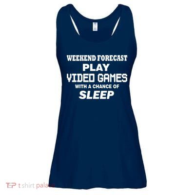 Weekend Forecast Play Video Games Ladies Essential Flowy Tank