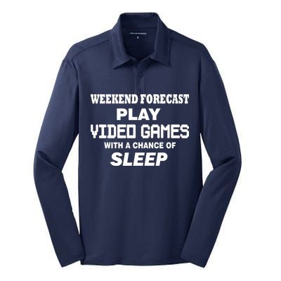 Weekend Forecast Play Video Games Silk Touch Performance Long Sleeve Polo