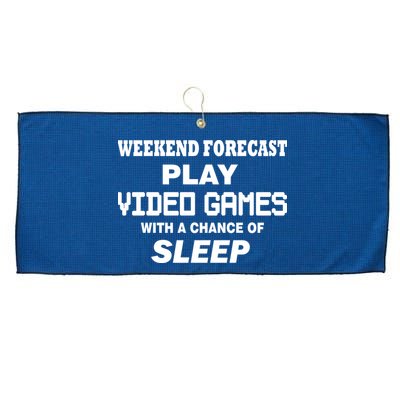 Weekend Forecast Play Video Games Large Microfiber Waffle Golf Towel
