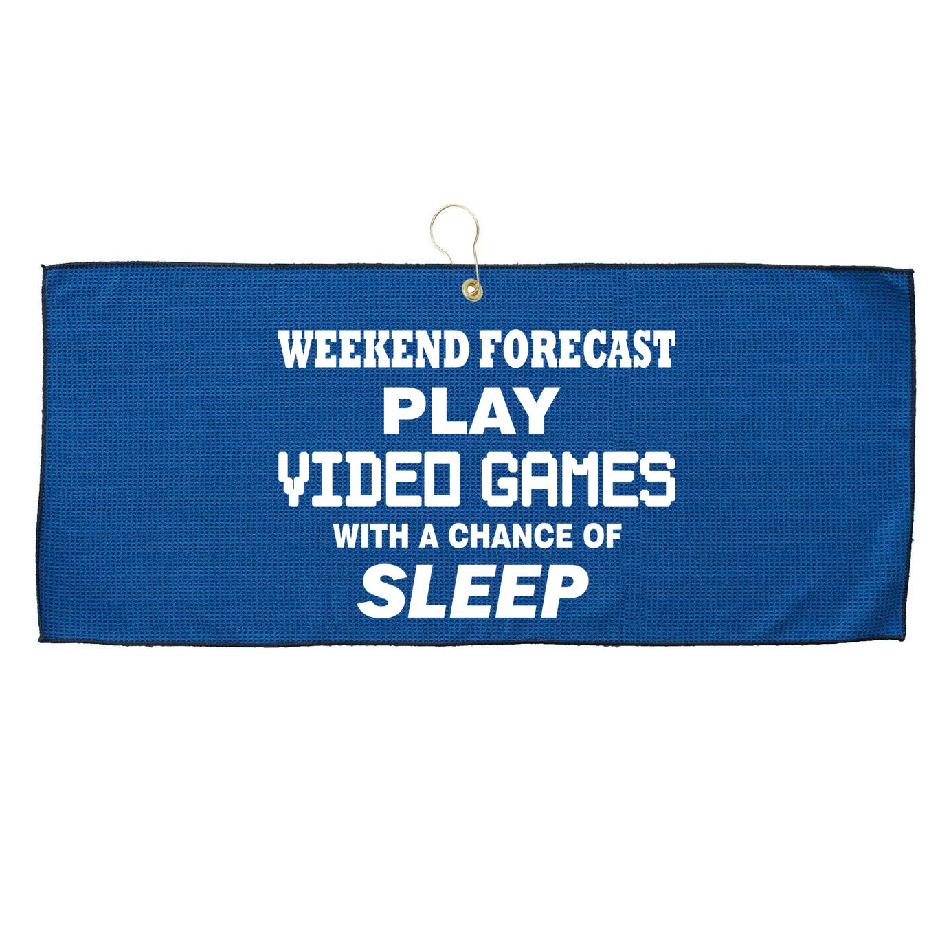 Weekend Forecast Play Video Games Large Microfiber Waffle Golf Towel