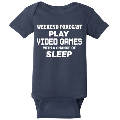 Weekend Forecast Play Video Games Baby Bodysuit