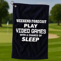 Weekend Forecast Play Video Games Golf Towel