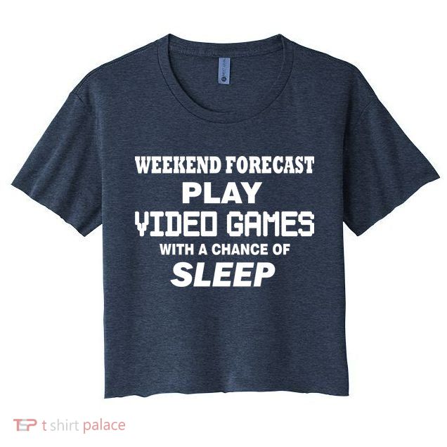 Weekend Forecast Play Video Games Crop Top