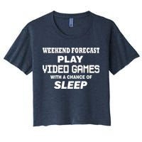 Weekend Forecast Play Video Games Women's Crop Top Tee