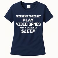 Weekend Forecast Play Video Games Womens T-Shirt