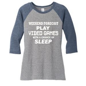 Weekend Forecast Play Video Games Women's Tri-Blend 3/4-Sleeve Raglan Shirt