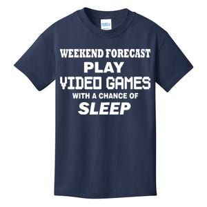 Weekend Forecast Play Video Games Kids T-Shirt