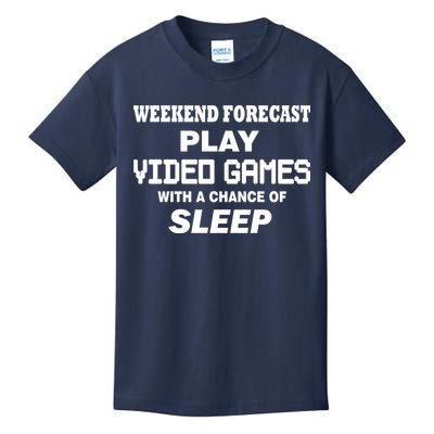 Weekend Forecast Play Video Games Kids T-Shirt