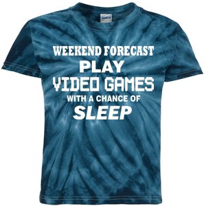 Weekend Forecast Play Video Games Kids Tie-Dye T-Shirt