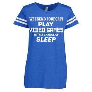 Weekend Forecast Play Video Games Enza Ladies Jersey Football T-Shirt