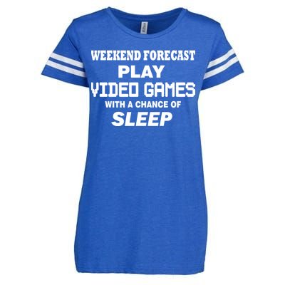 Weekend Forecast Play Video Games Enza Ladies Jersey Football T-Shirt