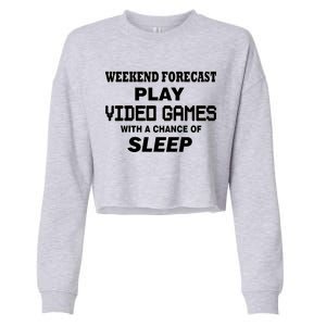 Weekend Forecast Play Video Games Cropped Pullover Crew