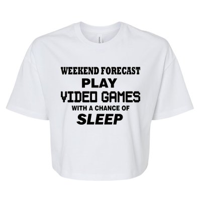 Weekend Forecast Play Video Games Bella+Canvas Jersey Crop Tee