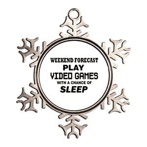 Weekend Forecast Play Video Games Metallic Star Ornament