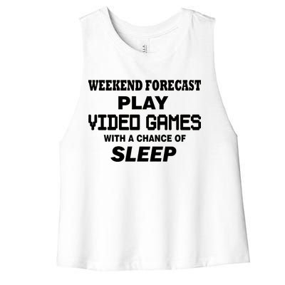 Weekend Forecast Play Video Games Women's Racerback Cropped Tank