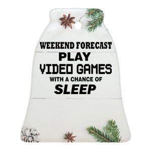 Weekend Forecast Play Video Games Ceramic Bell Ornament