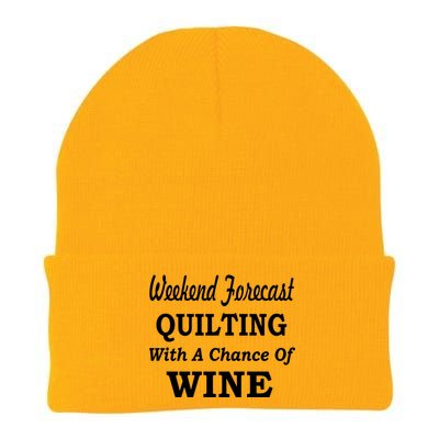 Weekend Forecast Quilting And Wine Knit Cap Winter Beanie