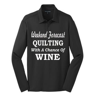 Weekend Forecast Quilting And Wine Silk Touch Performance Long Sleeve Polo