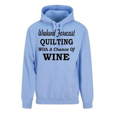 Weekend Forecast Quilting And Wine Unisex Surf Hoodie