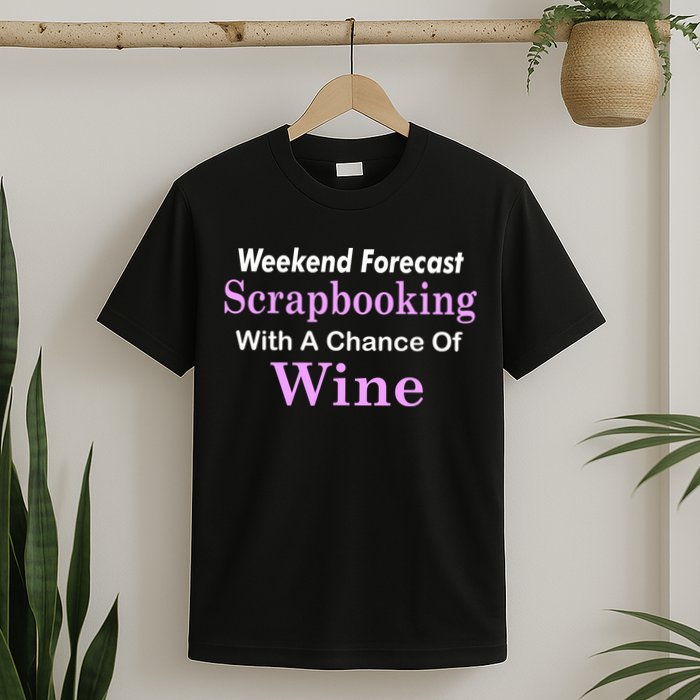 Weekend Forecast Scrapbooking Chance Of Wine T-Shirt