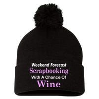 Weekend Forecast Scrapbooking Chance Of Wine Pom Pom 12in Knit Beanie