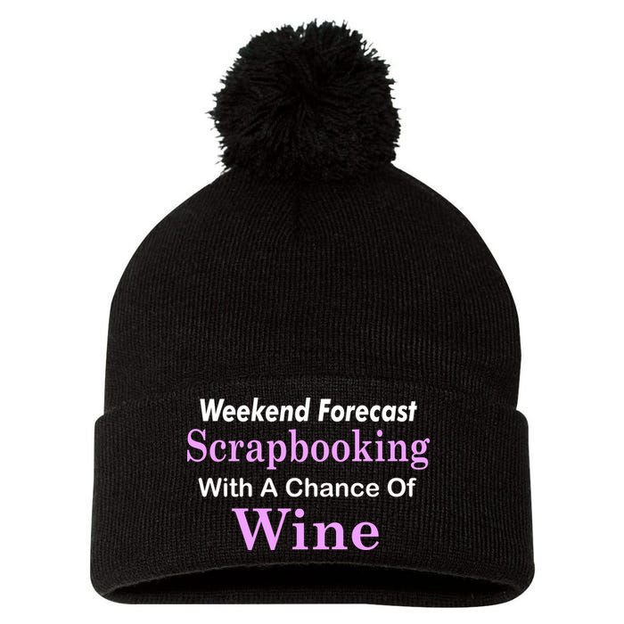 Weekend Forecast Scrapbooking Chance Of Wine Pom Pom 12in Knit Beanie