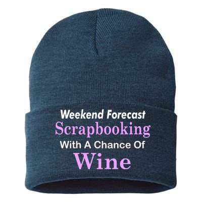 Weekend Forecast Scrapbooking Chance Of Wine Sustainable Knit Beanie