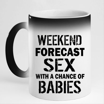 Weekend Forecast Sex With A Chance Of Babies 11oz Black Color Changing Mug