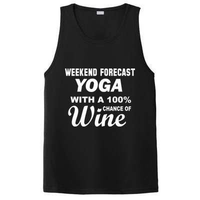 Weekend Forecast Yoga With A 100% Chance of Wine PosiCharge Competitor Tank