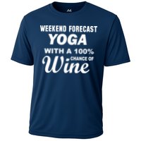 Weekend Forecast Yoga With A 100% Chance of Wine Cooling Performance Crew T-Shirt