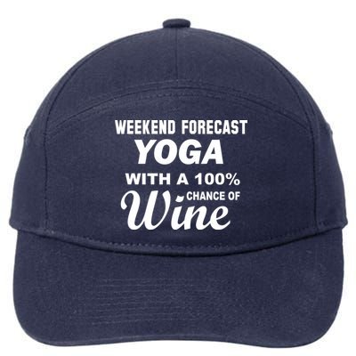 Weekend Forecast Yoga With A 100% Chance of Wine 7-Panel Snapback Hat