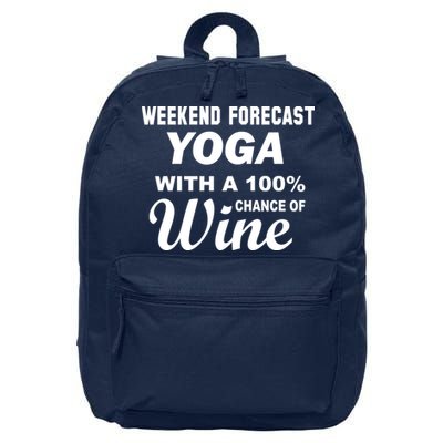 Weekend Forecast Yoga With A 100% Chance of Wine 16 in Basic Backpack