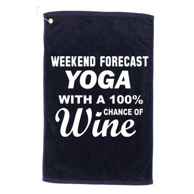 Weekend Forecast Yoga With A 100% Chance of Wine Golf Towel