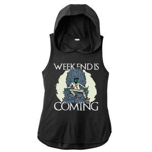 Weekend Is Coming Ladies PosiCharge Tri-Blend Wicking Draft Hoodie Tank