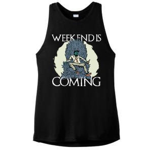 Weekend Is Coming Ladies PosiCharge Tri-Blend Wicking Tank