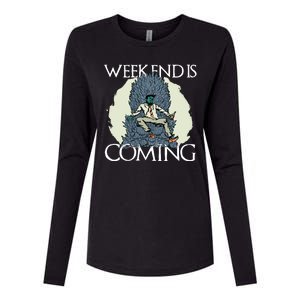 Weekend Is Coming Womens Cotton Relaxed Long Sleeve T-Shirt