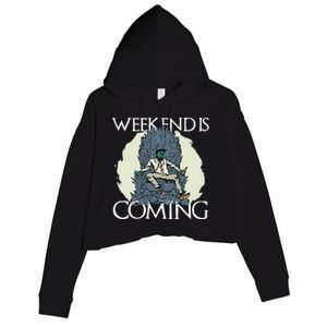 Weekend Is Coming Crop Fleece Hoodie